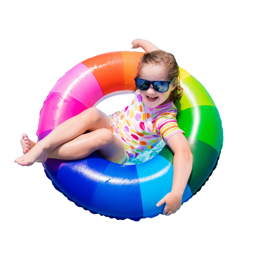 Child Floating In The Pool